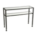 Black Metal and Tempered Glass Console Table