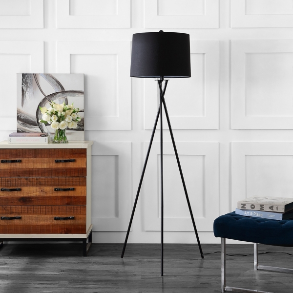 Black Metal Tripod Twist Floor Lamp | Kirklands Home