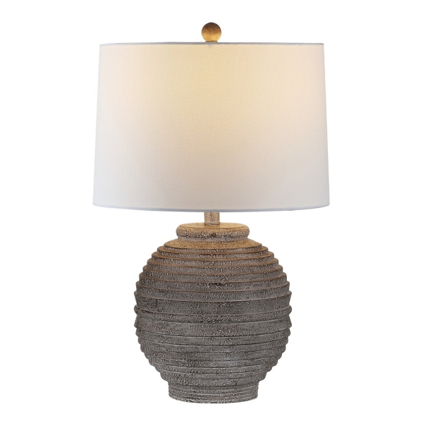 Distressed Charcoal Textured Resin Table Lamp
