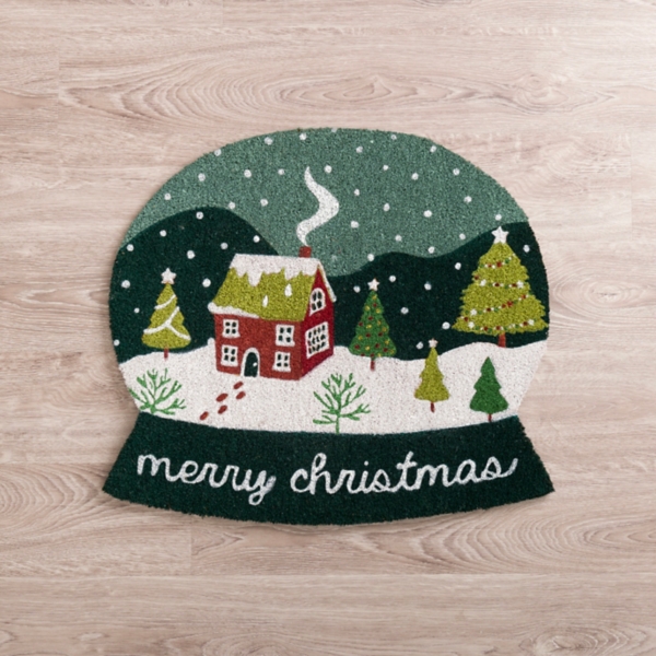 Merry Christmas Snowglobe Coir Doormat Kirklands Home