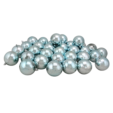 Blue, White and Silver Ball Ornaments, 62PC