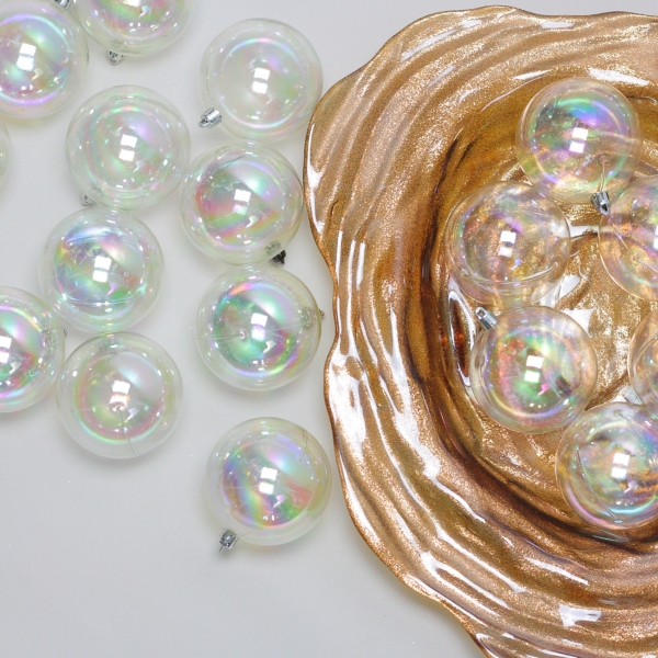 Shatterproof Clear Iridescent 32-pc. Ornaments