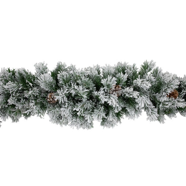 Flocked Angel Pine and Pinecones Garland