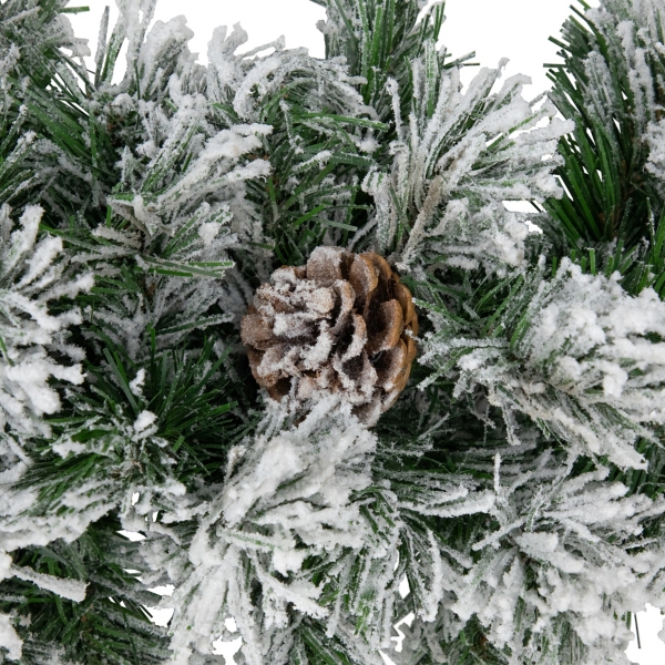 Flocked Angel Pine and Pinecones Garland