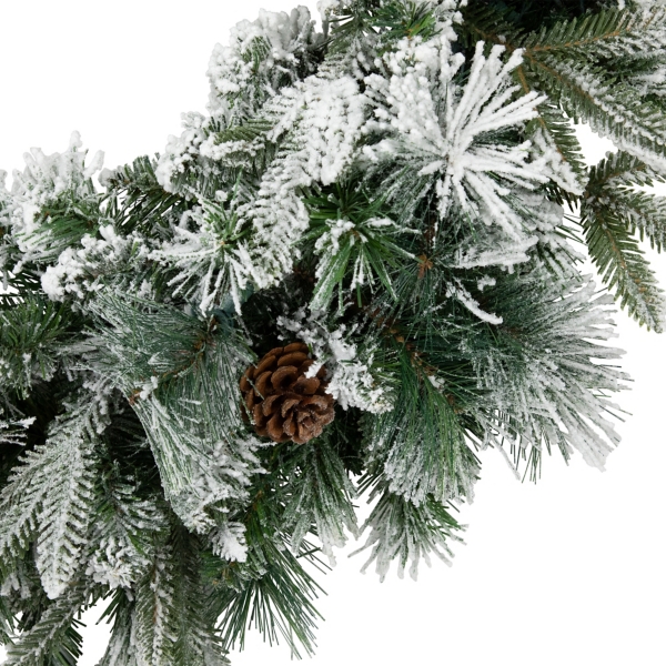 Flocked Rosemary Emerald Angel Pine Wreath