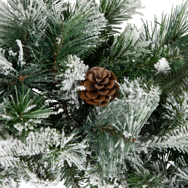 Flocked Rosemary Emerald Angel Pine Wreath