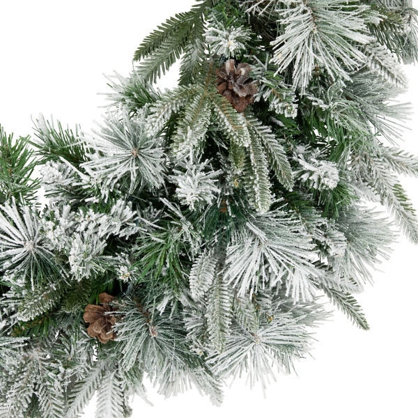 Flocked Rosemary Emerald Angel Pine Wreath