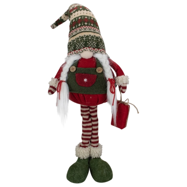 Standing Girl Gnome Christmas Figurine