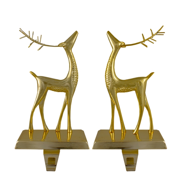 Gold Reindeer Christmas Stocking Holders, Set of 2 Kirklands Home
