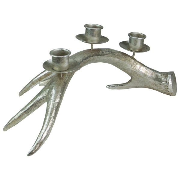 Champagne Deer Antler Taper Candle Holder