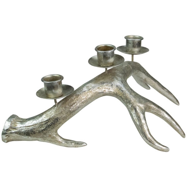 Champagne Deer Antler Taper Candle Holder