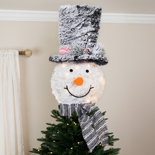 PreLit Snowman with Top Hat Tree Topper Kirklands Home