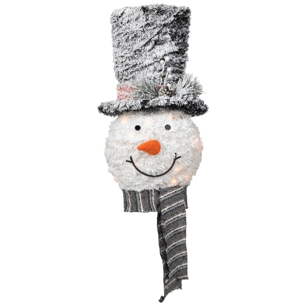 Pre-Lit Snowman with Top Hat Tree Topper
