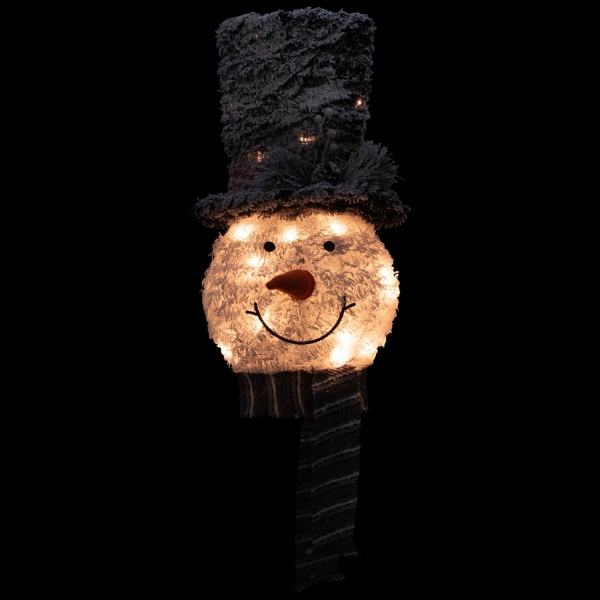 Pre-Lit Snowman with Top Hat Tree Topper