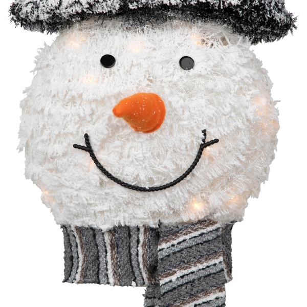 Pre-Lit Snowman with Top Hat Tree Topper