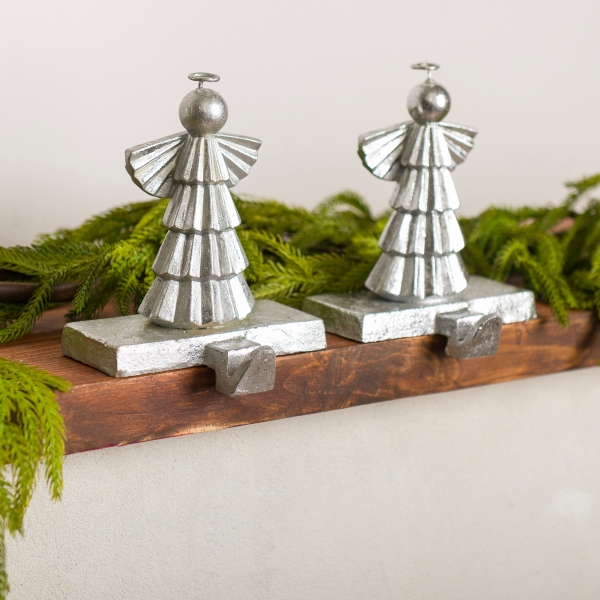 Silver Angel Stocking Holders, Set of 2 Kirklands Home