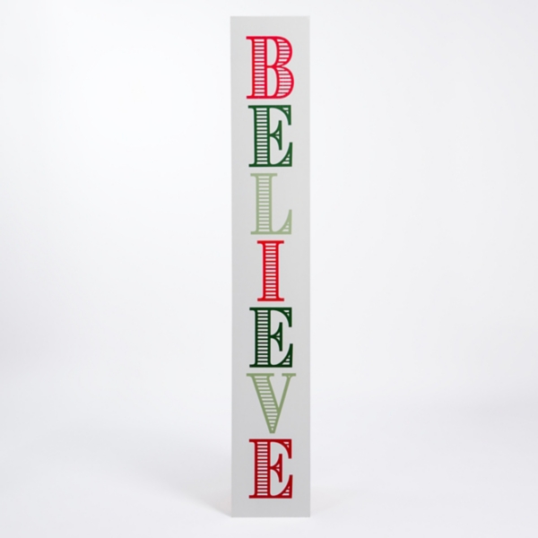 Red and Green Believe Porch Board