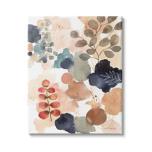 Blue and Gray Floral Canvas Art Prints, Set of 3