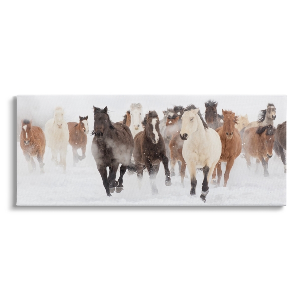 Wild Winter Horses Canvas Art Print, 48x20 in. | Kirklands Home