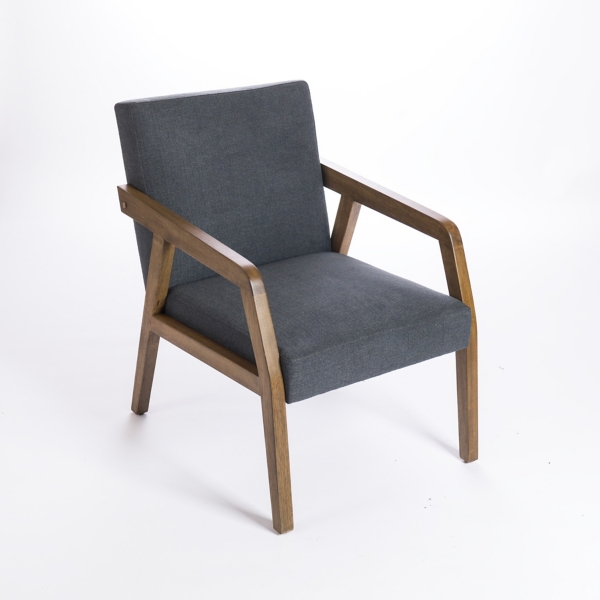 Gray Modern Angled Armchair