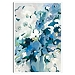 Blue Abstract Floral Vase Framed Canvas Art Print