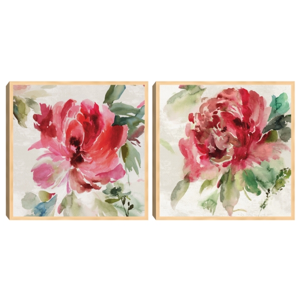 Fall Peony I & II 2-pc. Canvas Art Print Set | Kirklands Home