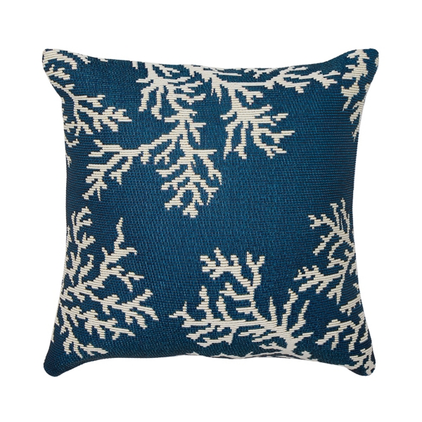Navy Coral Woven Outdoor Throw Pillow Kirklands Home