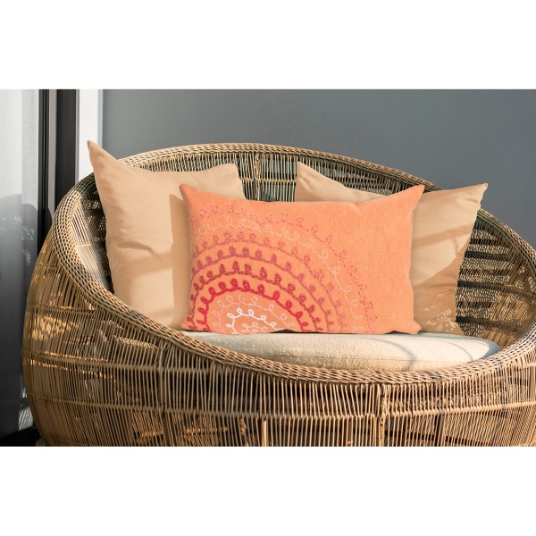 Orange Lamontage Swirl Outdoor Thow Pillow