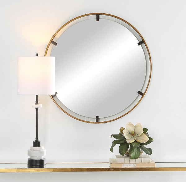 Gold Suspended Round Wall Mirror Kirklands Home