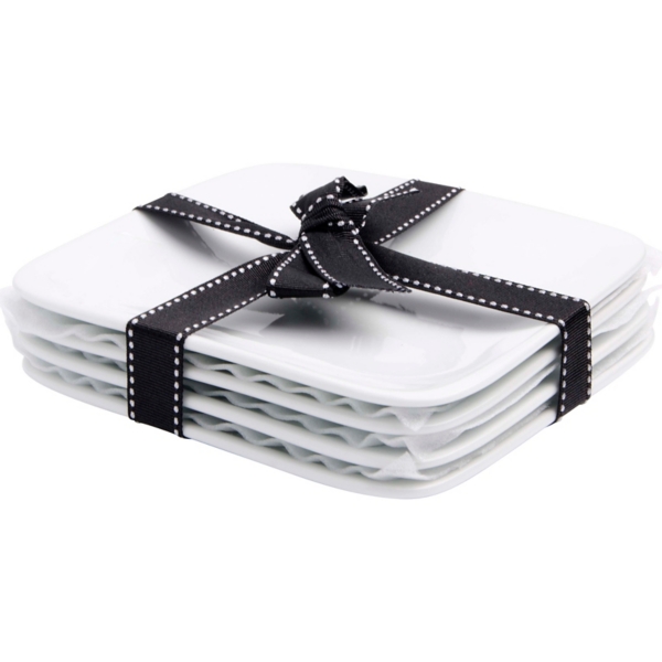 Square White 4pc. Appetizer Plate Set Kirklands Home