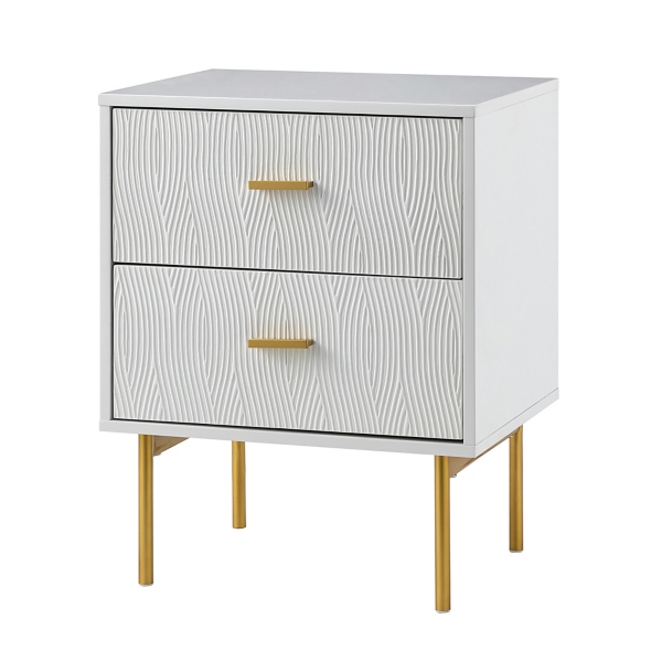 White and Gold Stream Nightstand Kirklands Home