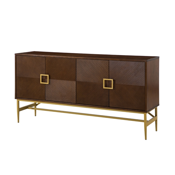 Walnut and Gold Channeled Sideboard Kirklands Home