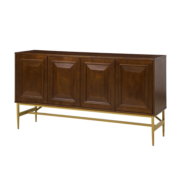 Walnut and Gold 4Door Sideboard Kirklands Home