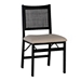 Black Woven Cane Foldable Dining Chair