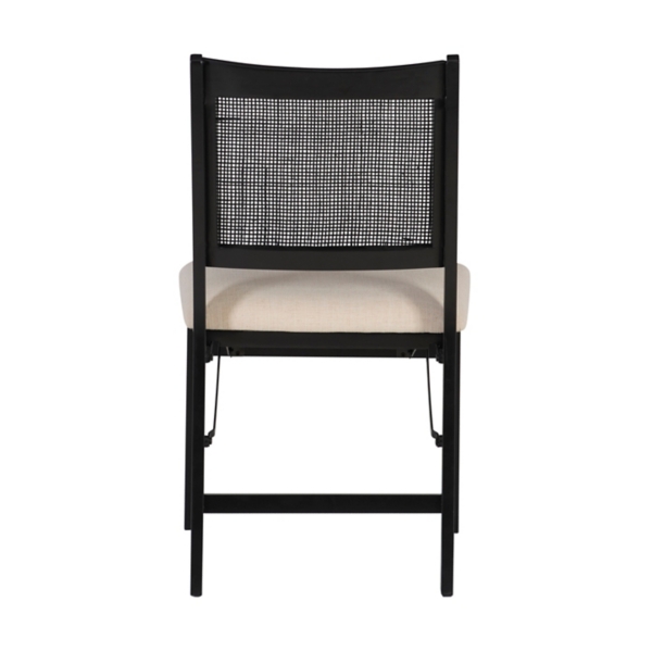 Black Woven Cane Foldable Dining Chair