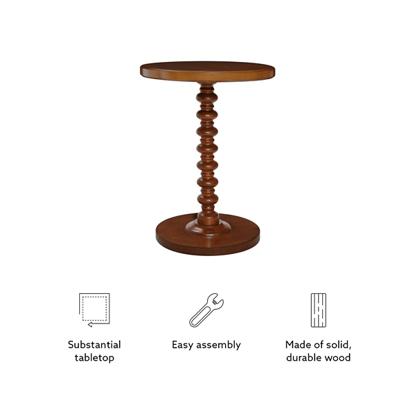 Brown Wood Spindle Side Table