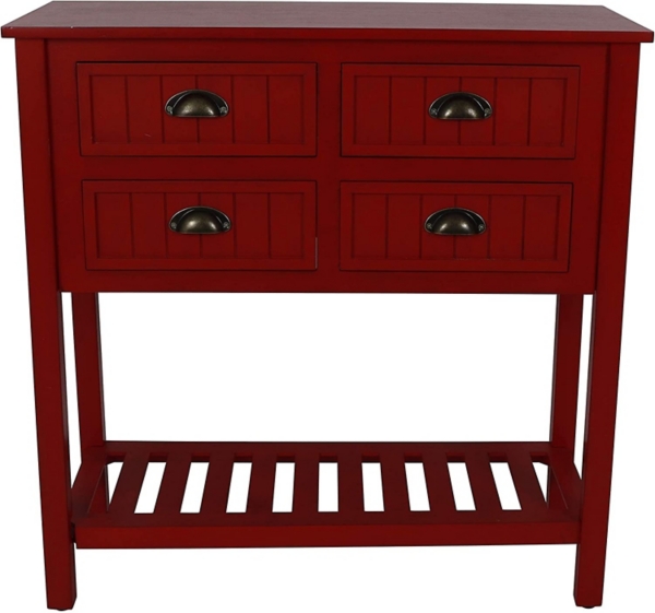 Red Wood 4Drawer Console Table Kirklands Home