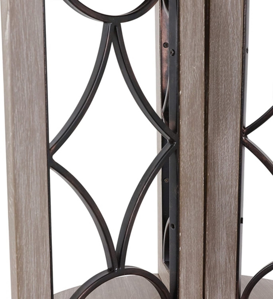 Roberta Gray Wood Decorative Metal Accent Table