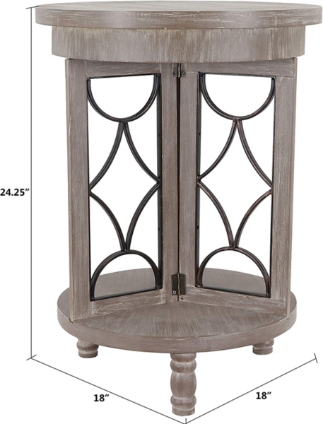 Roberta Gray Wood Decorative Metal Accent Table