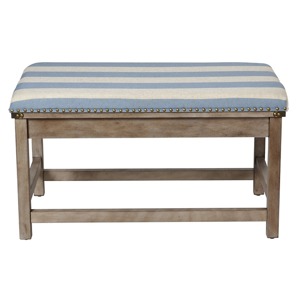 Striped upholstered bench discount