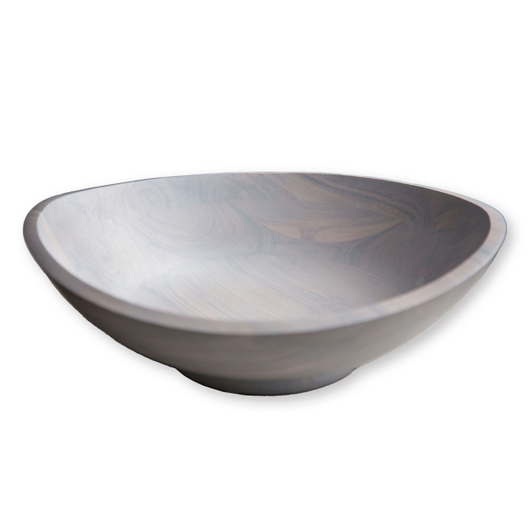Oval Whitewash Acacia Wood Bowl Kirklands Home