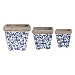 Blue and White Ceramic Flower Pots, Set of 3