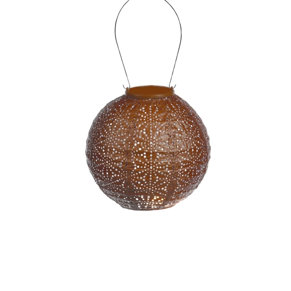 Copper Sashiko Round Hanging LED Outdoor Lantern Kirklands Home