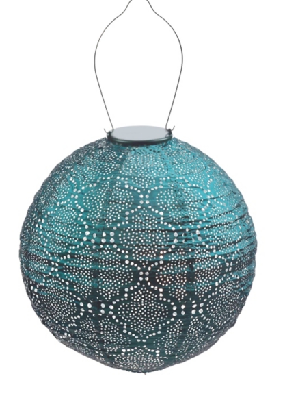 LED Round Sea Blue Outdoor Hanging Lantern Kirklands Home