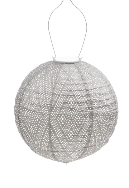 LED Round Light Taupe Outdoor Hanging Lantern Kirklands Home