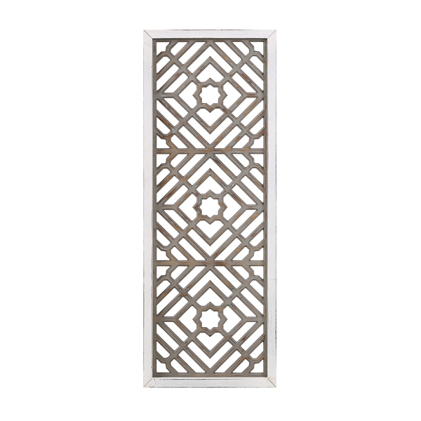 Gray Washed Wood & White Frame Cut Out Wall Plaque | Kirklands Home