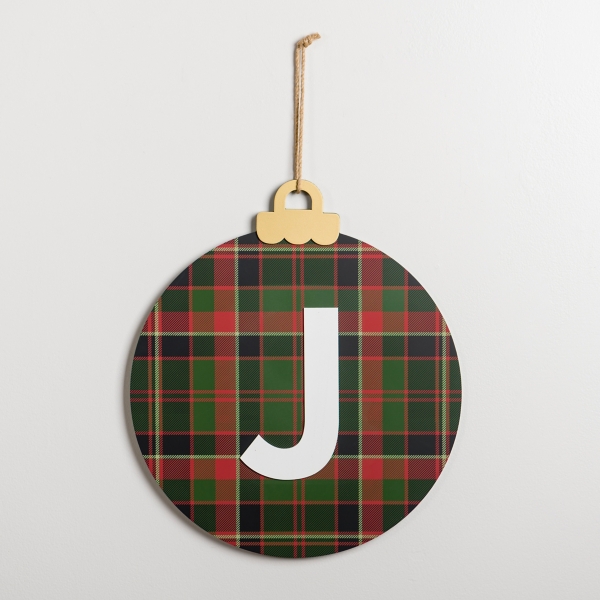 Monogram J Plaid Ornament Wall Plaque | Kirklands Home