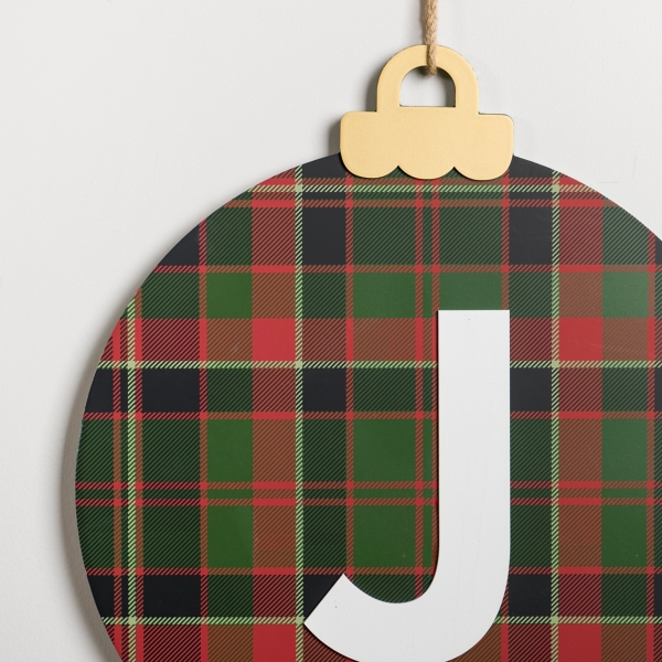 Monogram J Plaid Ornament Wall Plaque