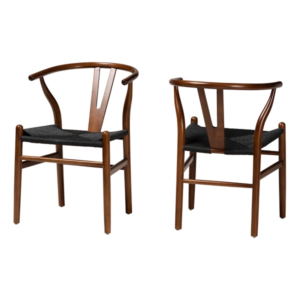 Brown and Black Wishbone Dining Chairs, Set of 2 Kirklands Home