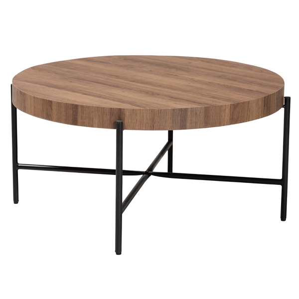 Round Light Brown Wood X Base Coffee Table Kirklands Home